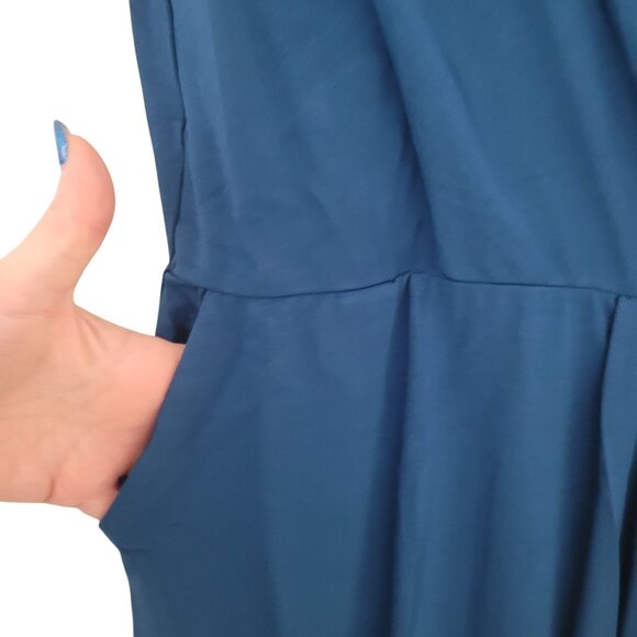Betabrand Faux Wrap Dress Womens Size XS Blue Pockets NWT - Picture 6 of 6